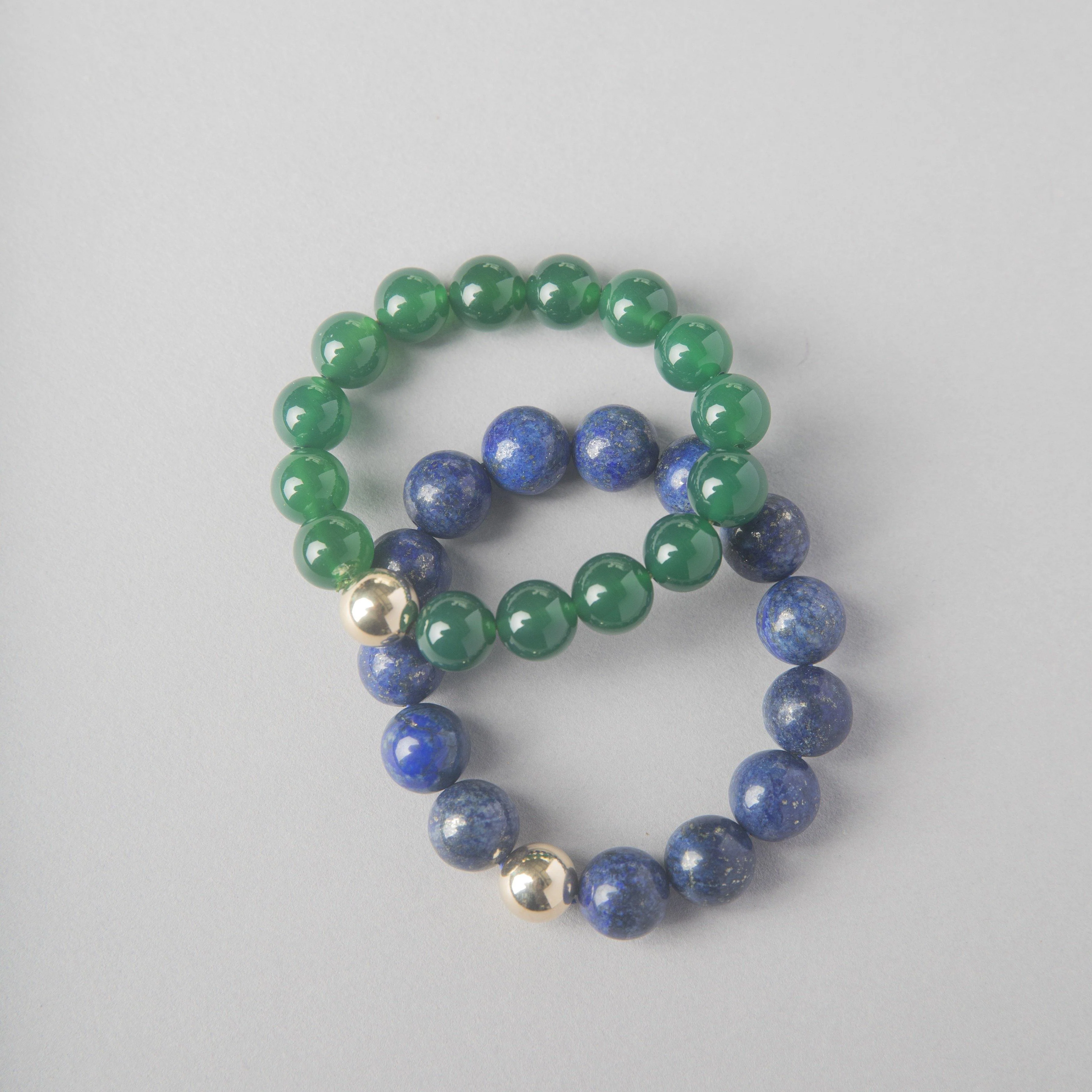 LAPIS + GOLD BEAD BRACELET - Image 3