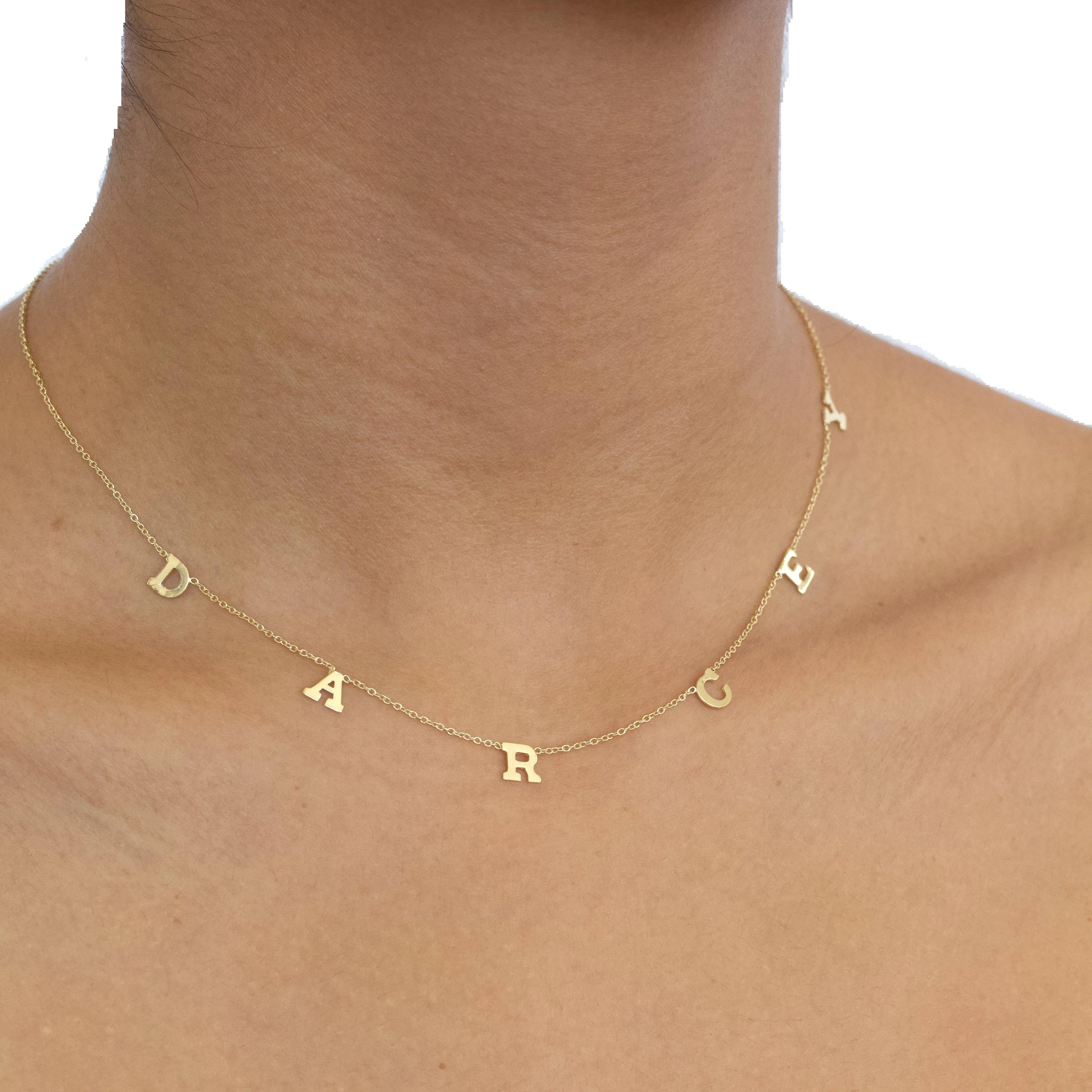 PERSONALIZED SPACED LETTER NECKLACE - Image 3
