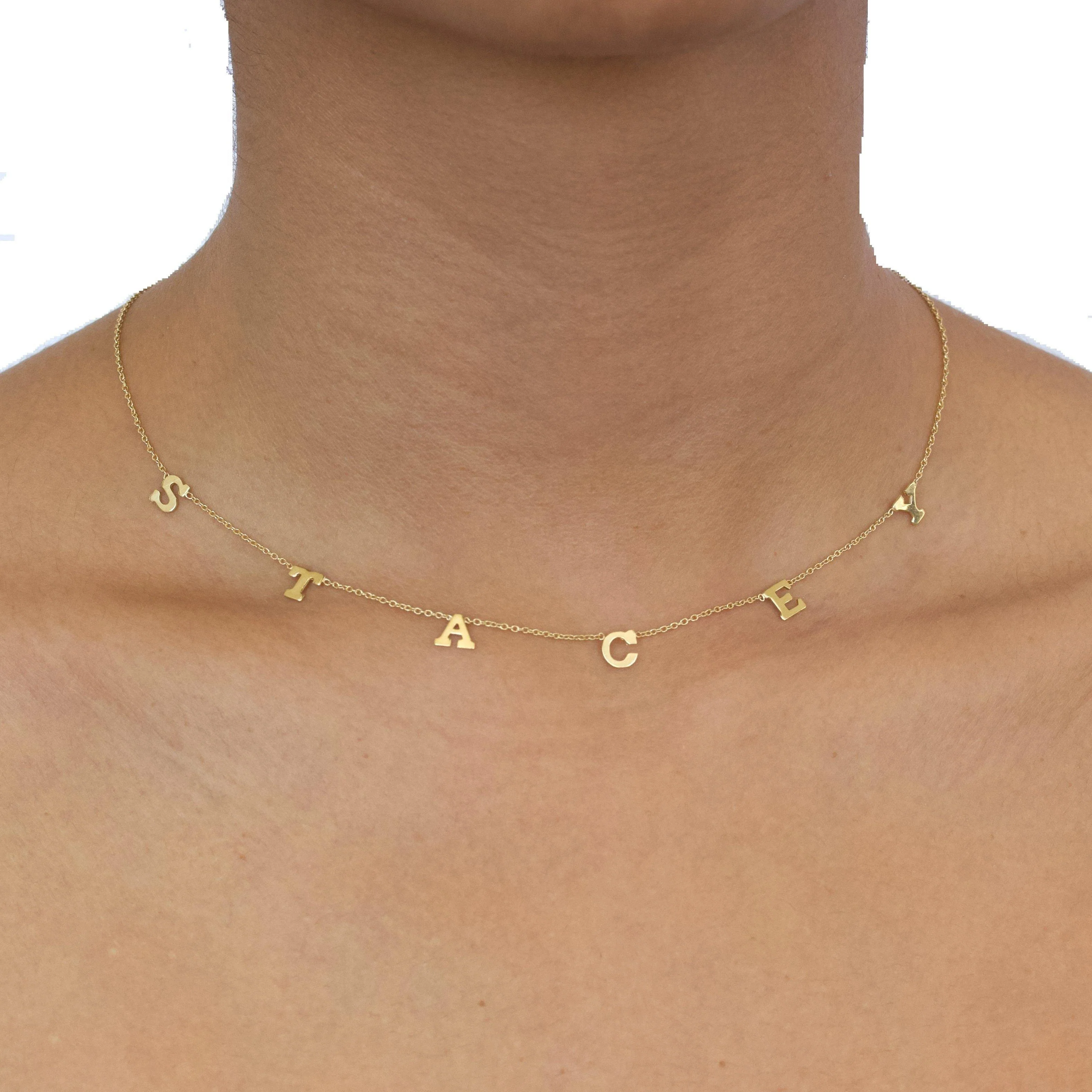 PERSONALIZED SPACED LETTER NECKLACE - Image 4