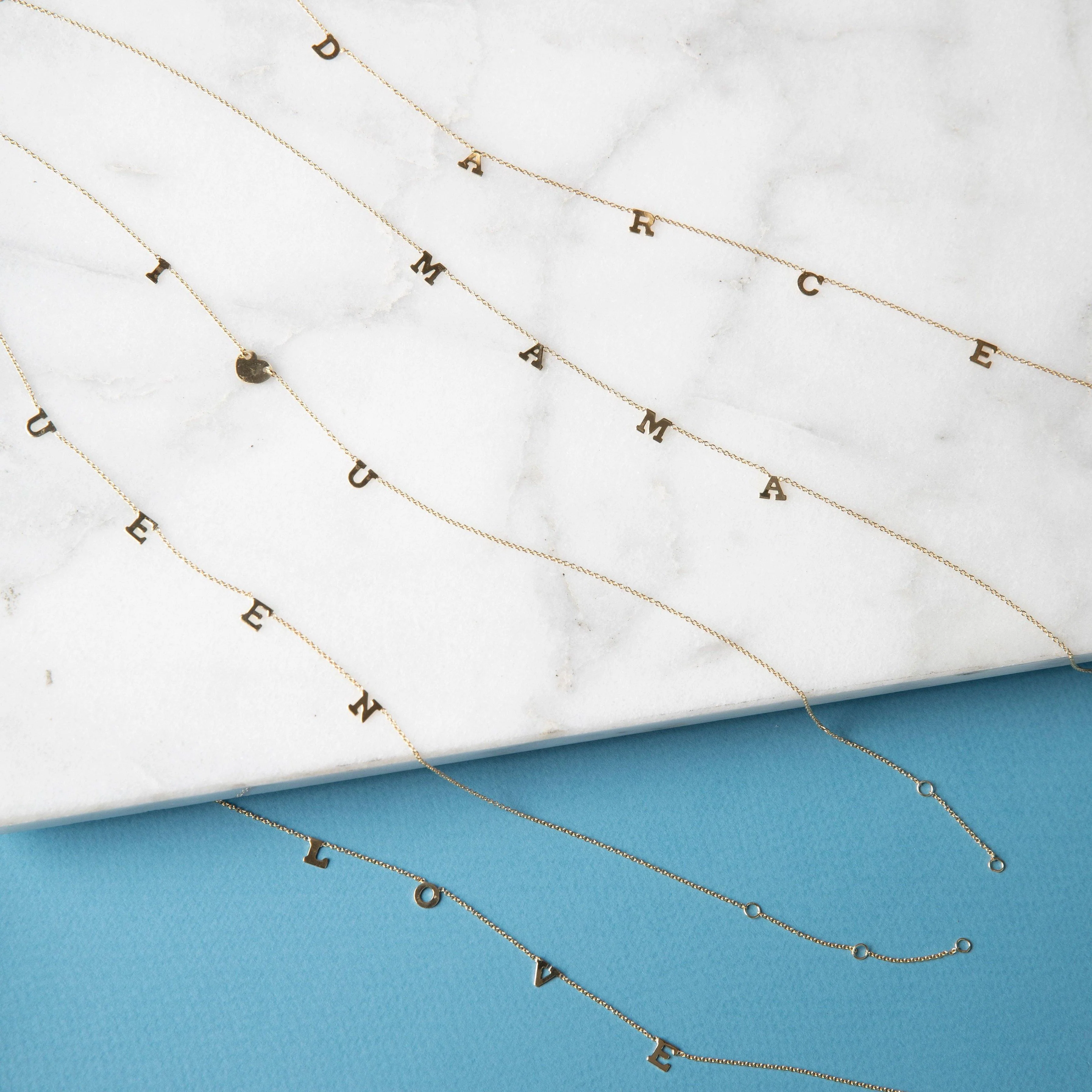 PERSONALIZED SPACED LETTER NECKLACE - Image 5