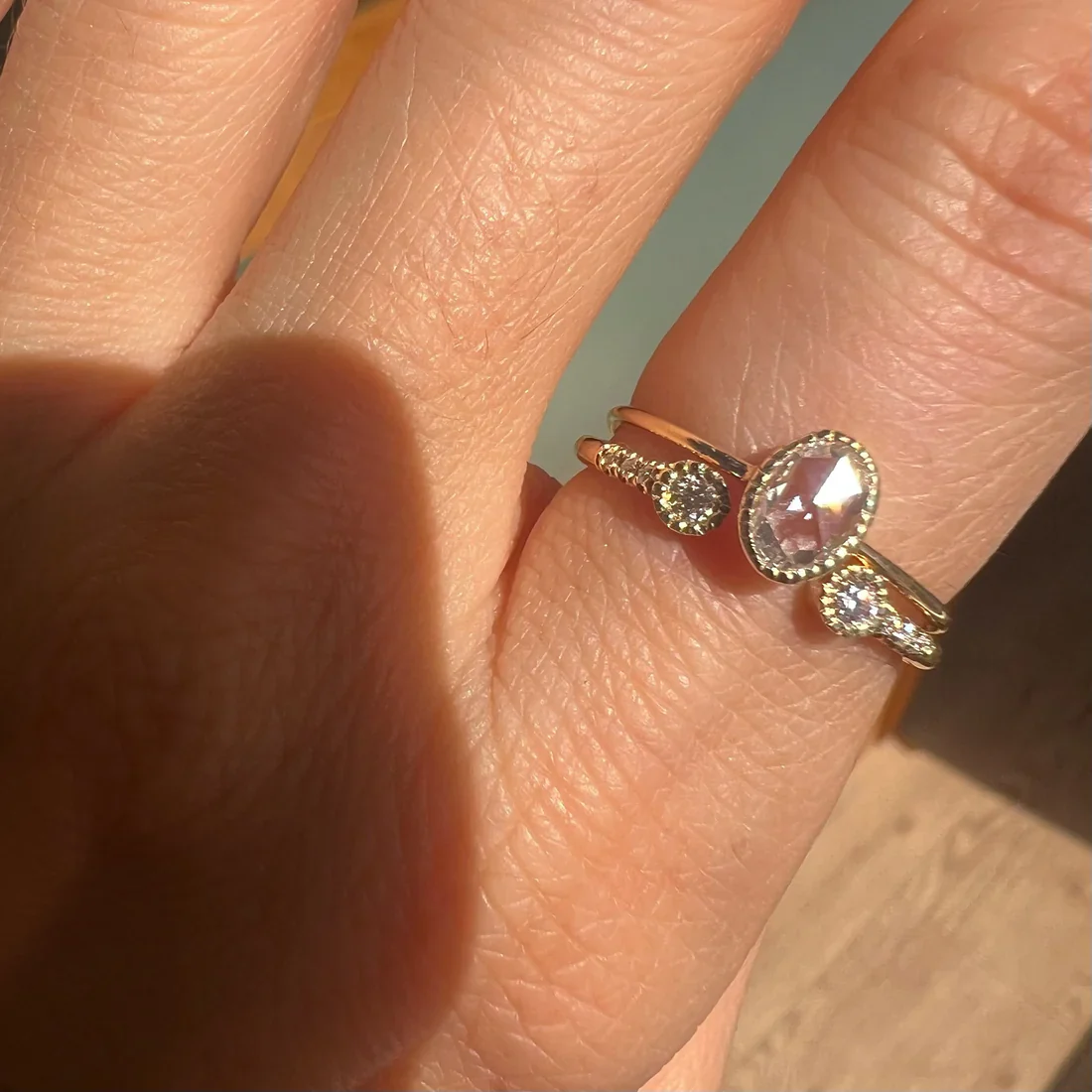 Diamond Bezel Equilibrium Cuff Ring - Image 3