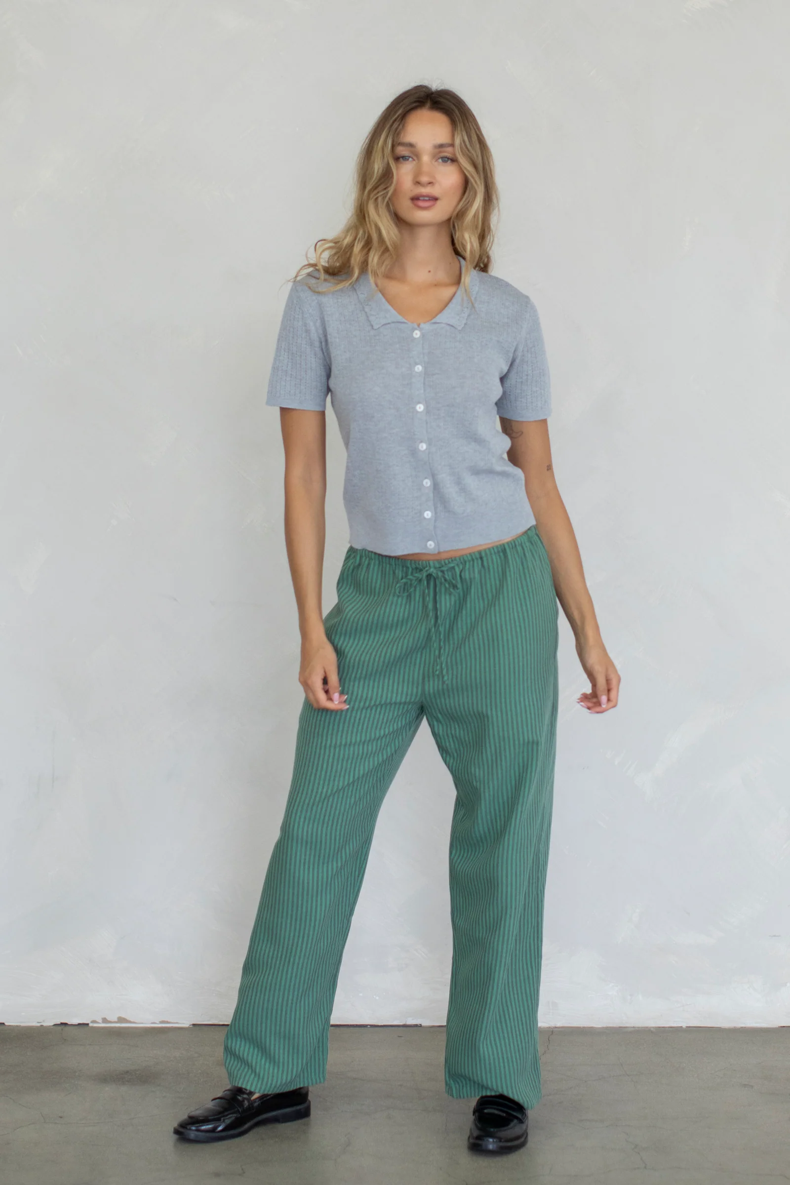 Frankie Stripe Pants in Juniper - Image 4