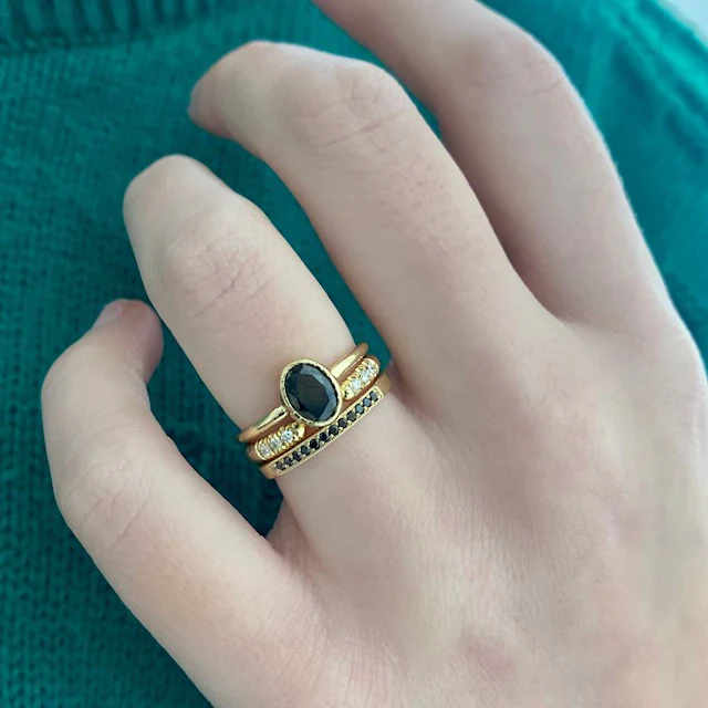 Large Black Diamond Wisp Ring - Image 5